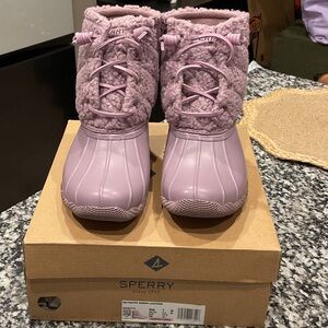 Sperry Lavender Sherpa-Lined Duck Boots